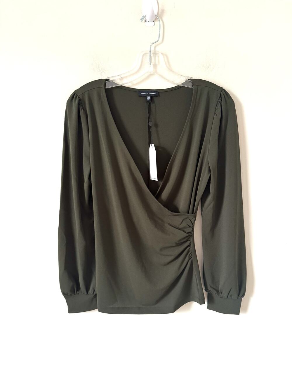 Universal Standard Drape Blouse Green Size 0-00 NEW